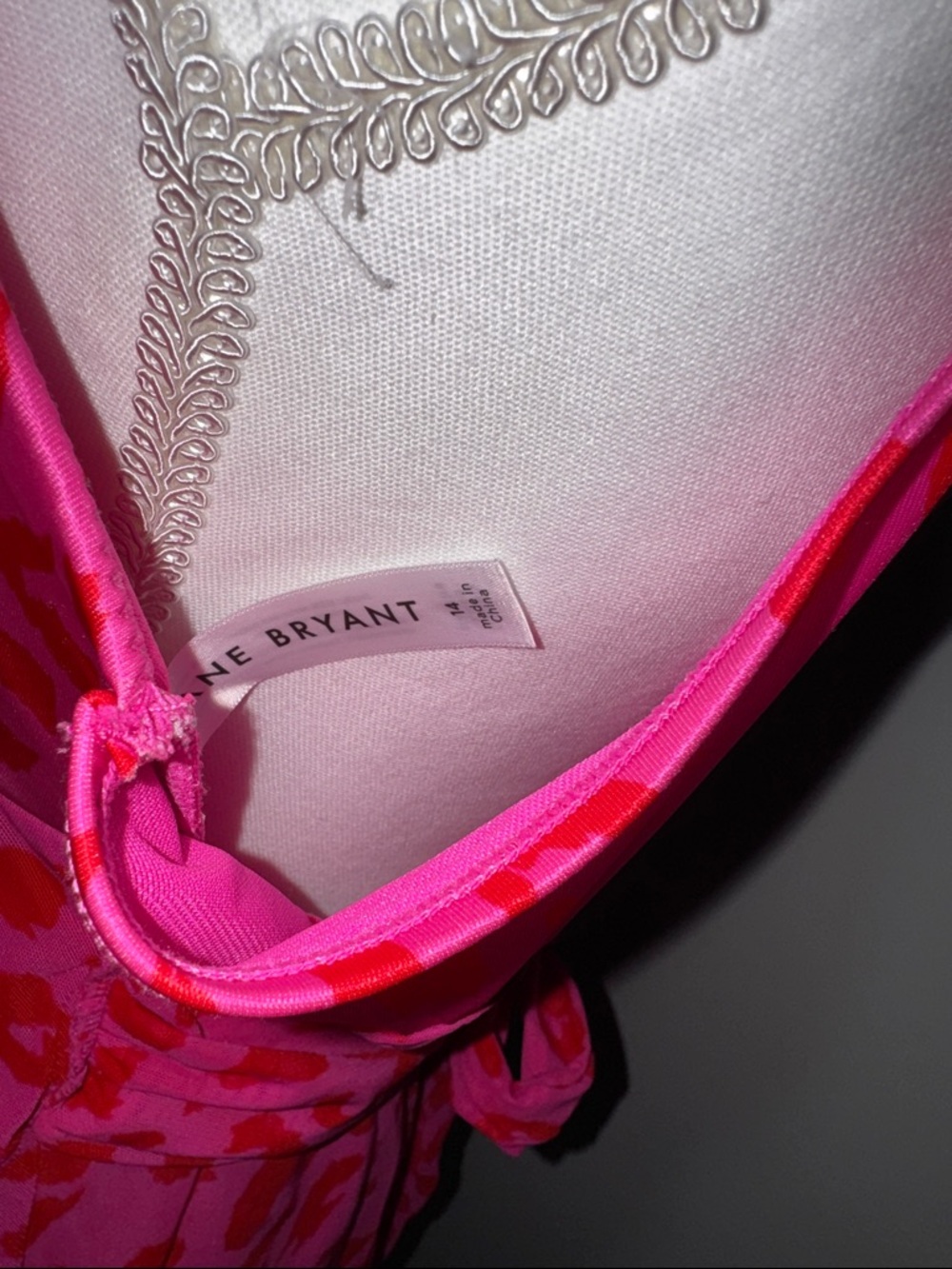 Lane Bryant Hot Pink & Bright Pink Animal Print One-Piece Swimdress - Picture 10 of 13